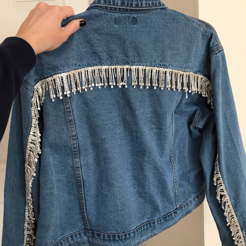 Superdown Denim Jacket w/ diamonds
